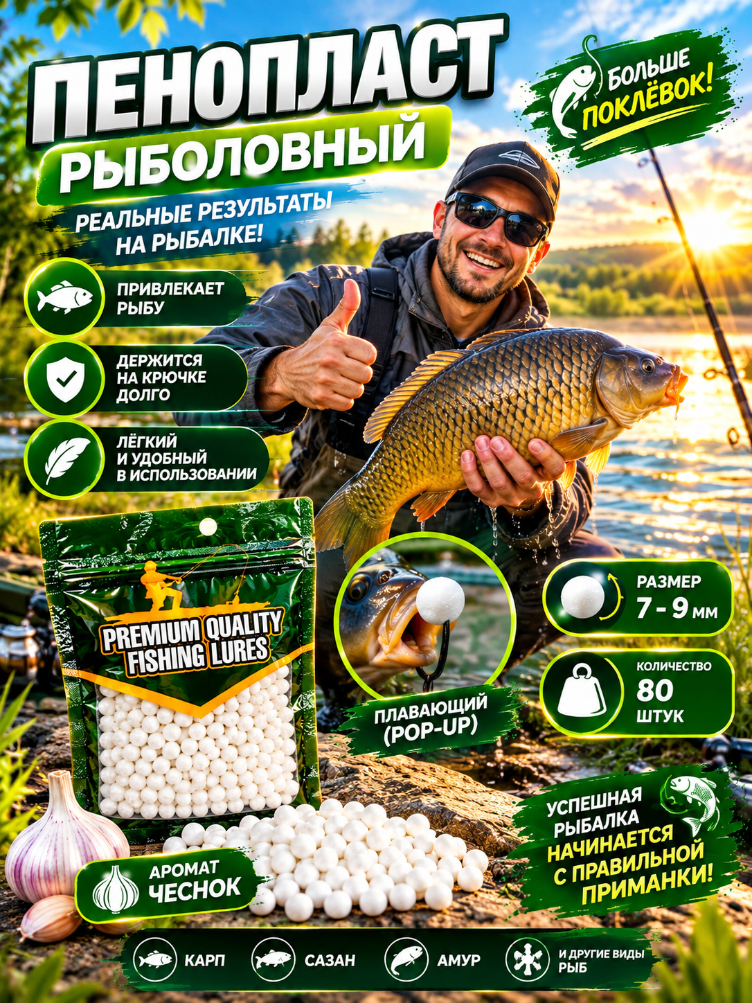 Пенопласт для рыбалки, мягкая приманка, пенопласт рыболовный
