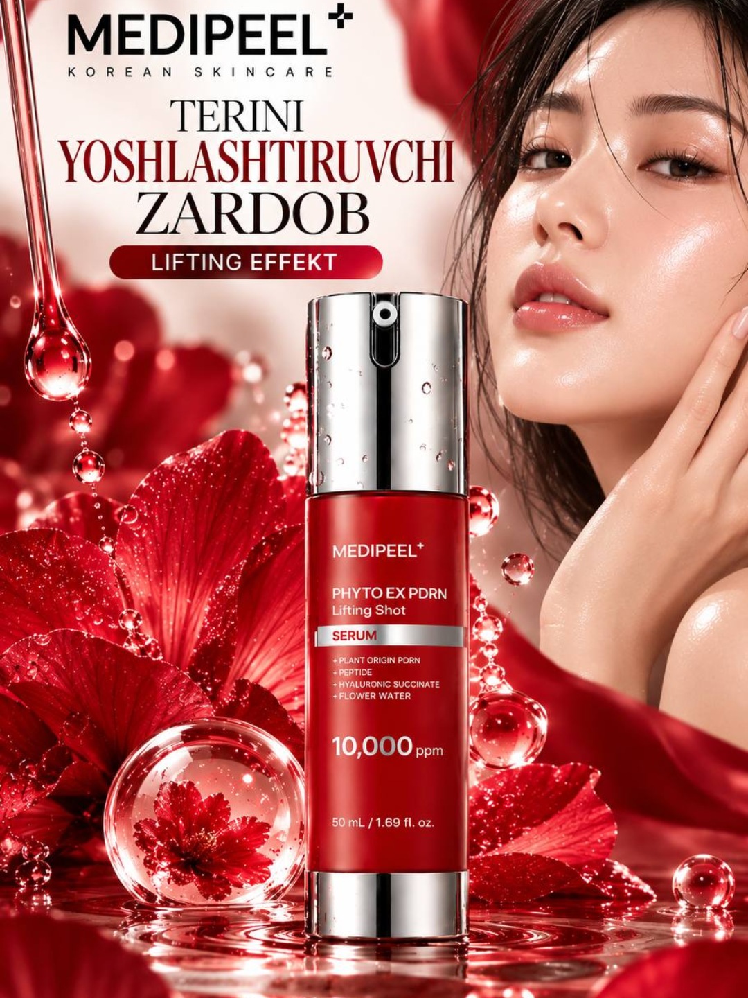 Yuz uchun PDRN va peptidli serum MEDIPEEL+ Phyto Ex PDRN Lifting Shot