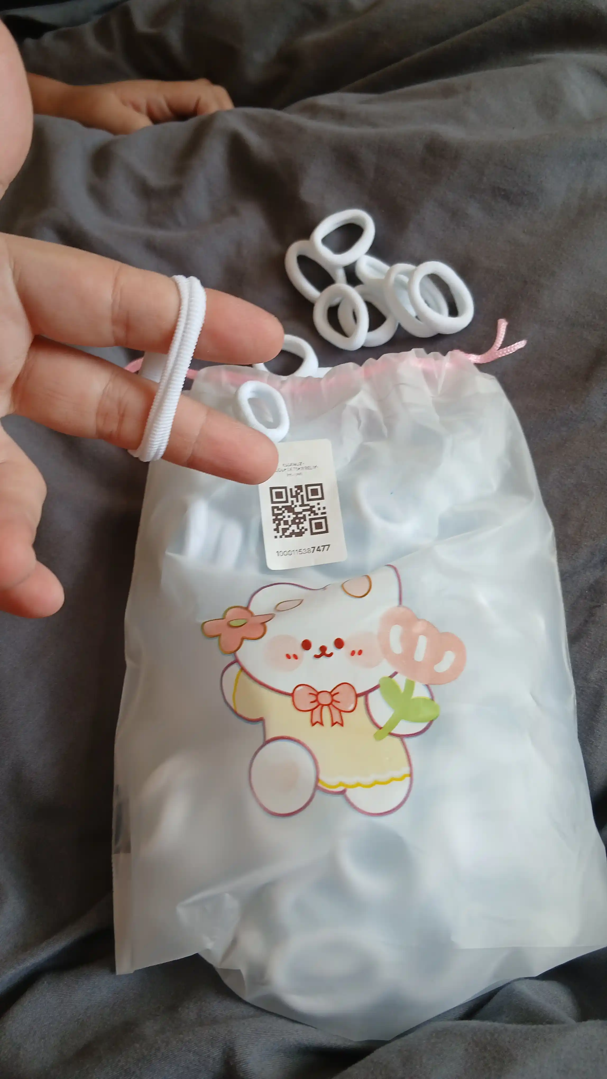 Резинки для волос детские белые, мягкие, набор 150 штук