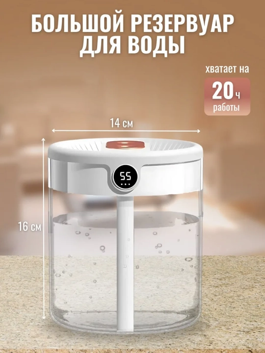 Xushbo'y diffuzer va tungi chiroqqa ega kuchli ixcham namlagich. 3 tasi 1 da