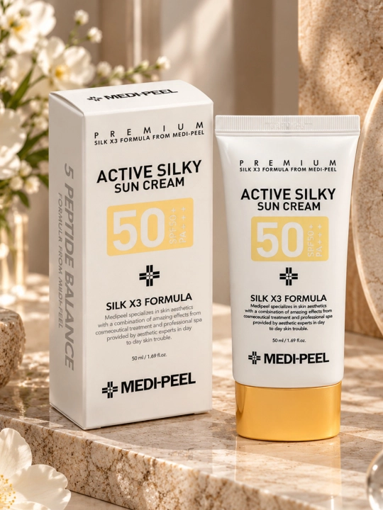 Quyoshdan himoya qiluvchi yuz kremi MEDI-PEEL Active Silky Sun Cream SPF 50+, 50 ml