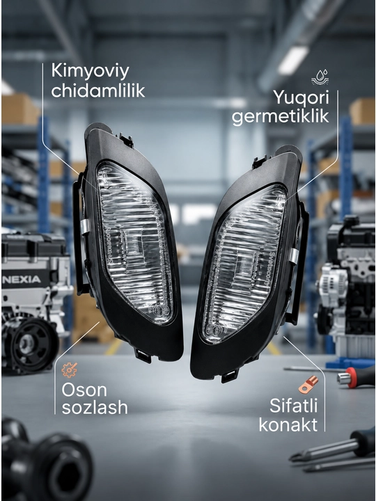 Противотуманные фары для Daewoo Nexia 1, комплект ПТФ (левая и правая), 2 шт