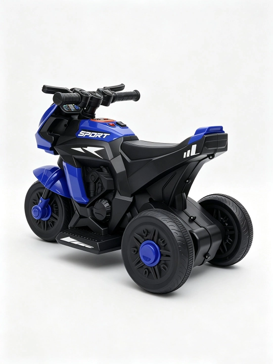 Bolalar elektr mototsikli, 2 motorli, 6V 4Ah akkumulyator, musiqa va chiroqlar, 1–6 yosh