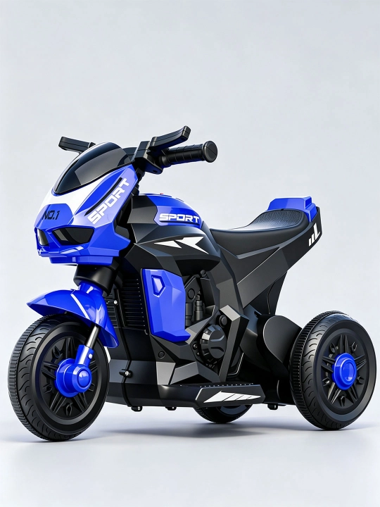 Bolalar elektr mototsikli, 2 motorli, 6V 4Ah akkumulyator, musiqa va chiroqlar, 1–6 yosh