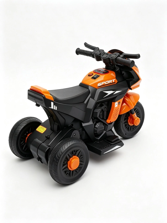 Bolalar elektr mototsikli, 2 motorli, 6V 4Ah akkumulyator, musiqa va chiroqlar, 1–6 yosh