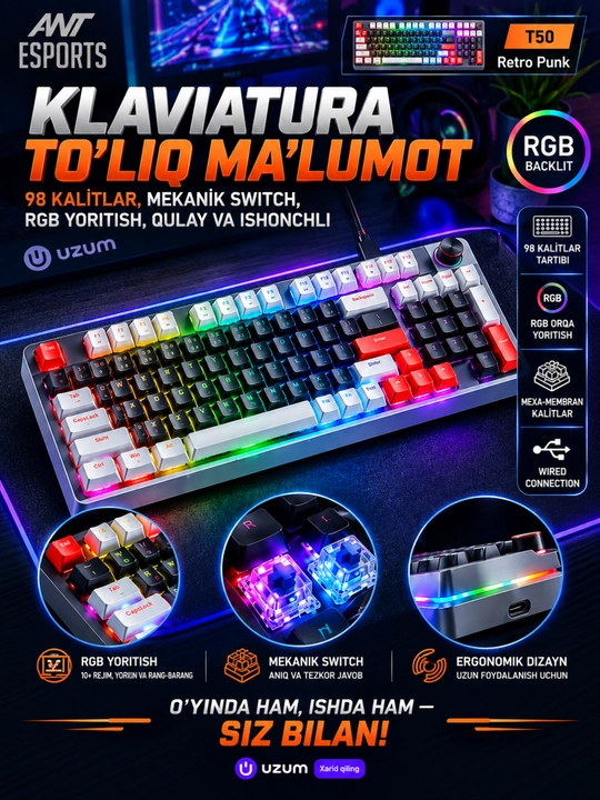 Игровые клавиатуры — с RGB-подсветкой, мембранные, с проводным подключением