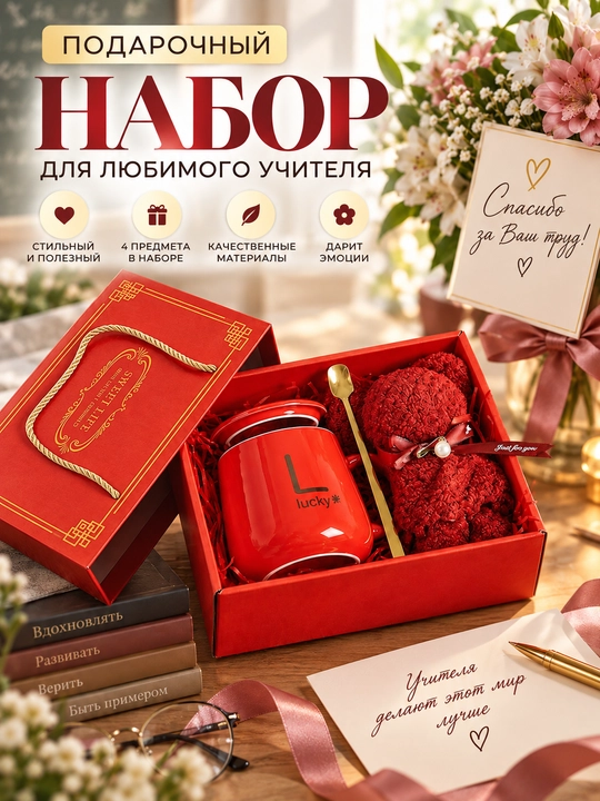 Подарочный набор в коробке, подарок для учителя, мамы, папы, девушки, парня, бабушки - 