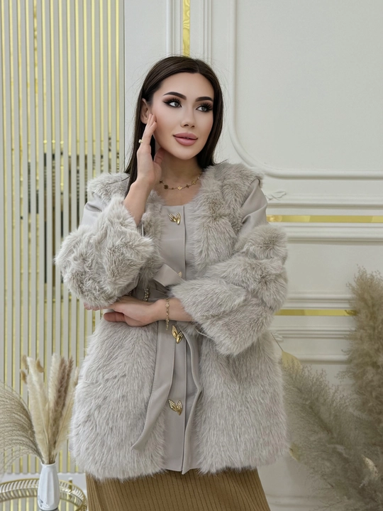 Ayollar uchun jilet – mo‘ynali, belbog‘li zamonaviy model