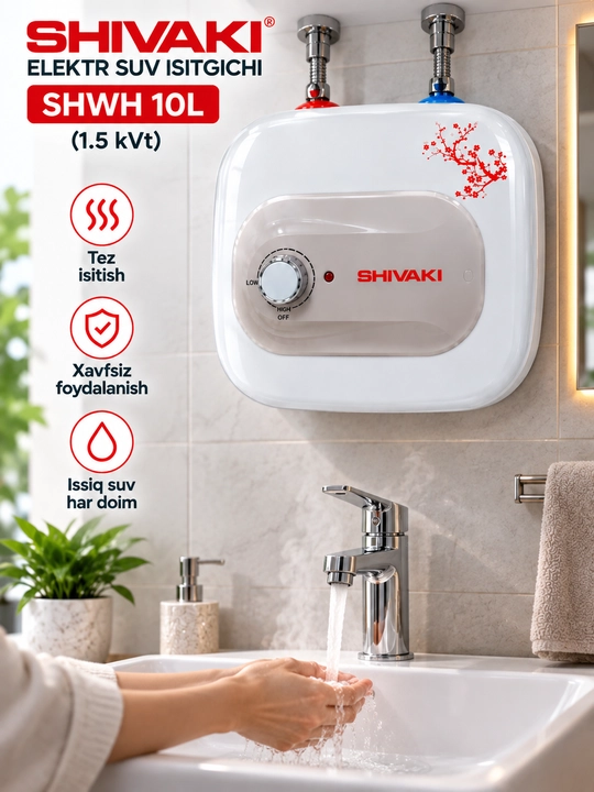 Shivaki SHWH 10L elektr suv isitgichi 1.5 kVt (Arizton),(Ariston) yoki(Areston)
