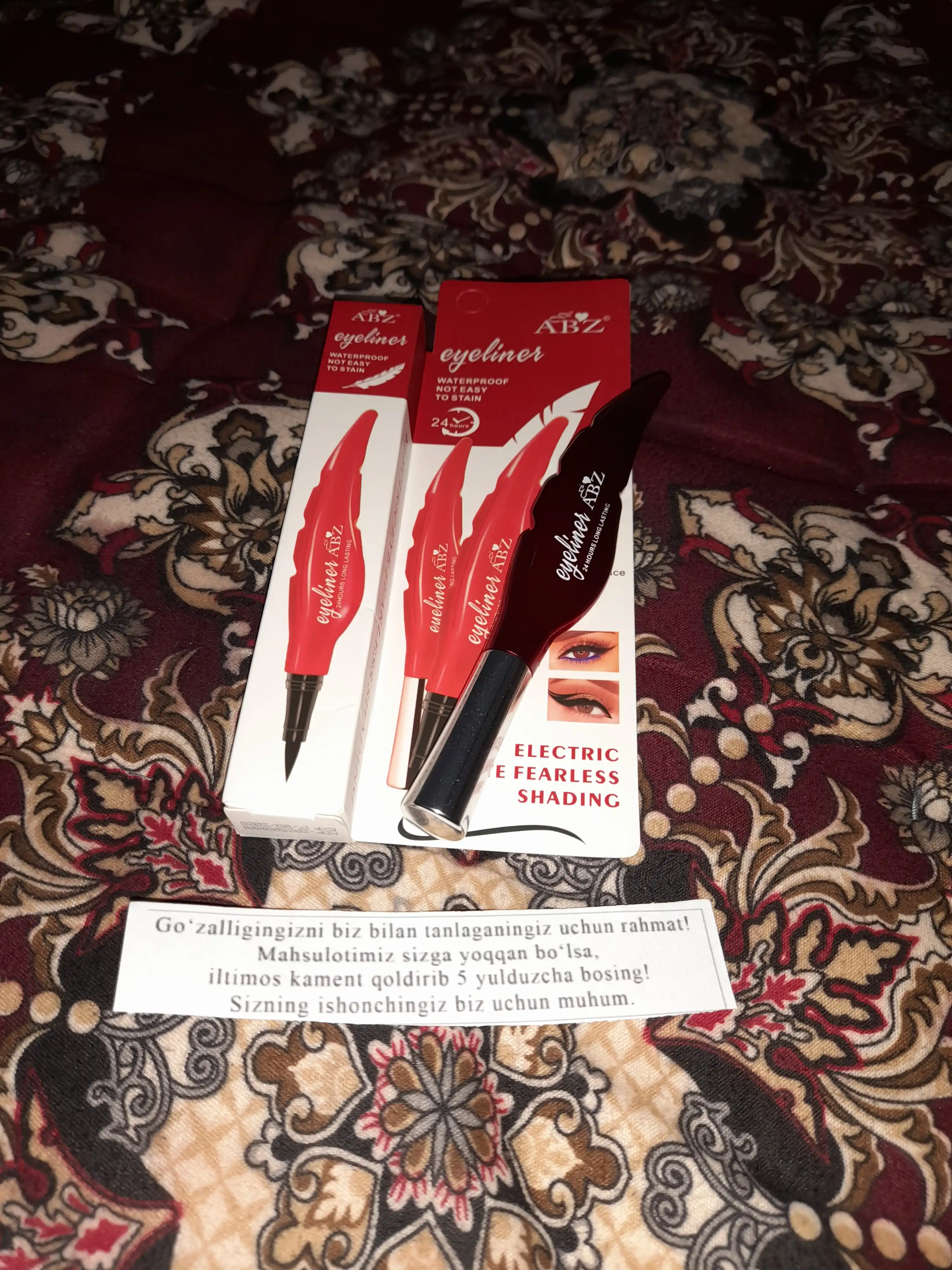 Ko‘zlar uchun Eyeliner ABZ professional flomaster, suvga chidamli, qora