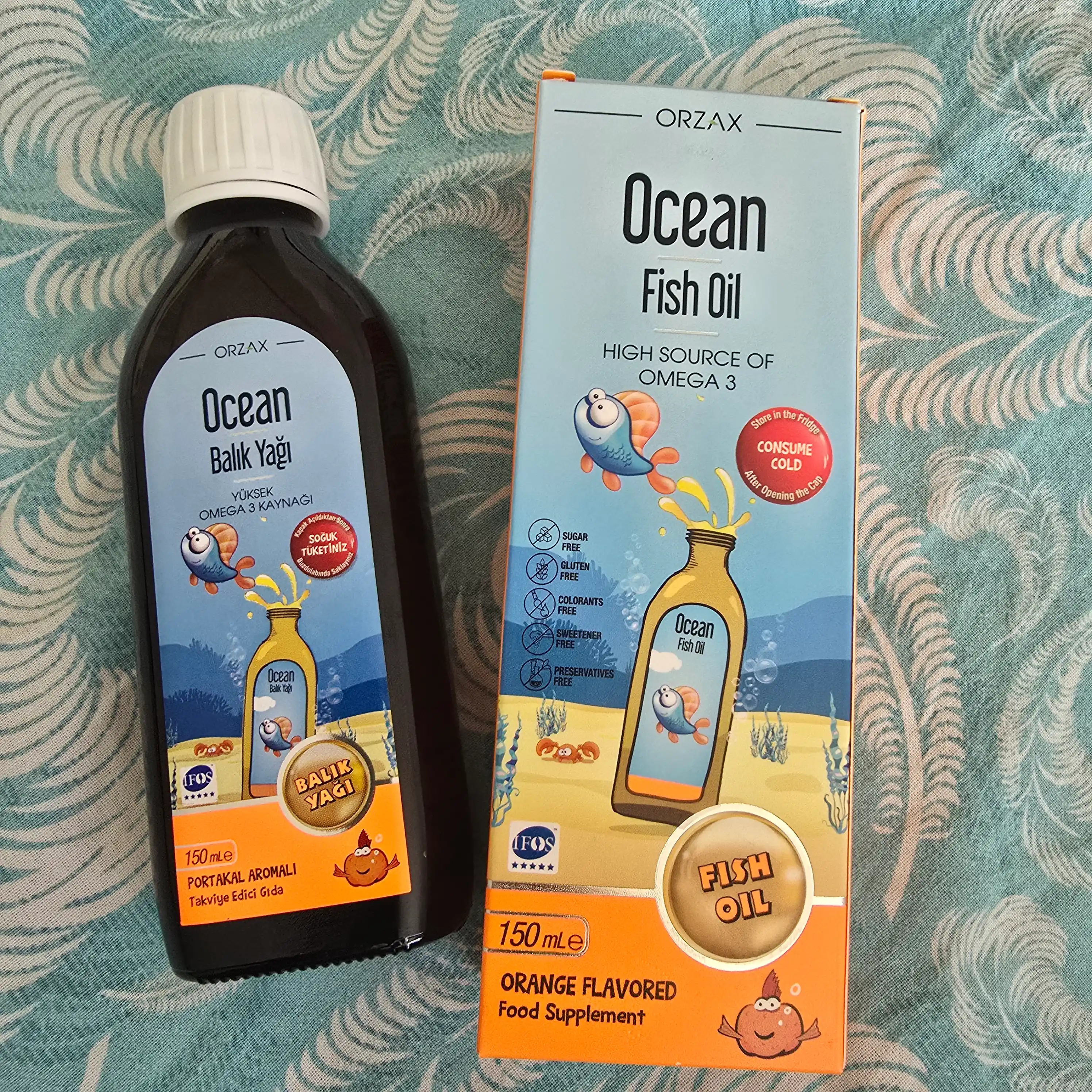 ORZAX Oсean Fish Oil Baliq yog'i siropi Omega 3, 150 ml