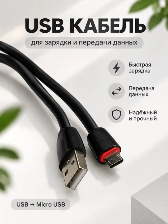 Кабель быстрой зарядки USB - Micro кабель - 