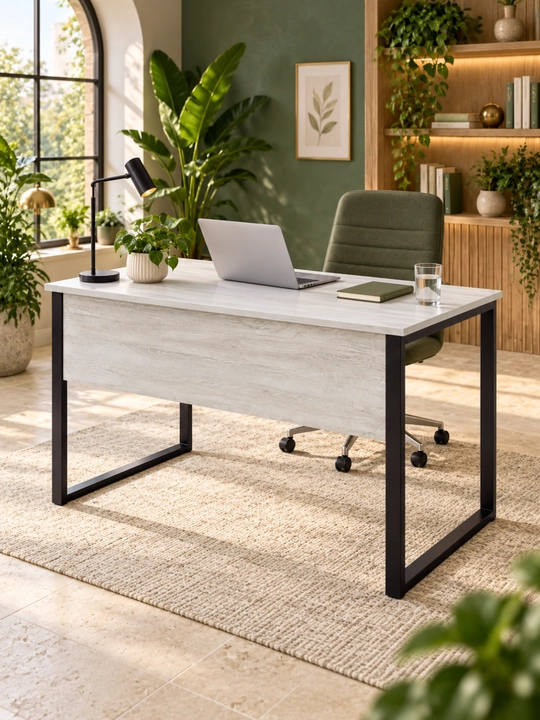 Современный письменный стол для офиса и дома, металлический каркас, 120 × 60 × 76 см - 