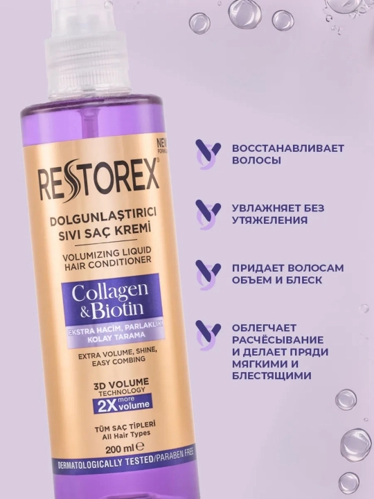Спрей кондиционер Restorex Collagen & Biotin