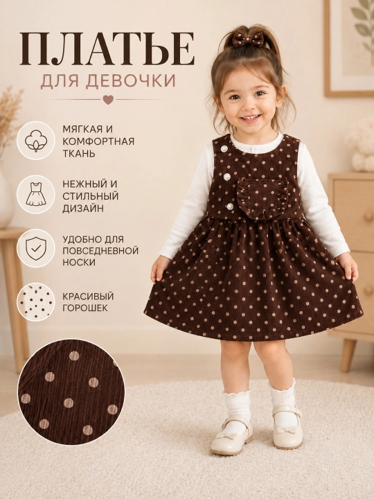 Платье с длинным рукавом для девочки - 