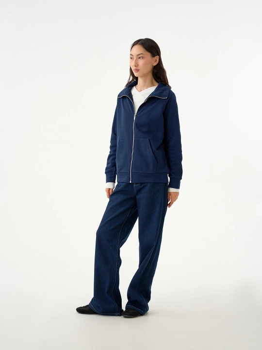 Tik yoqali va cho‘ntakli, yashin tezligida tikilgan erkin bichimli ayollar Selfie xudi