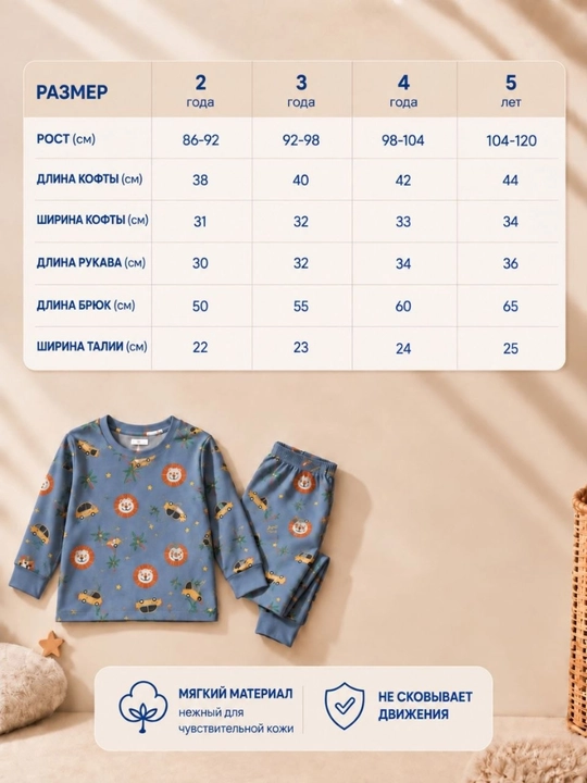 O'g'il bolalar uchun pijamalar nafas oladigan mato 100% paxta 2-3-4-5 yosh