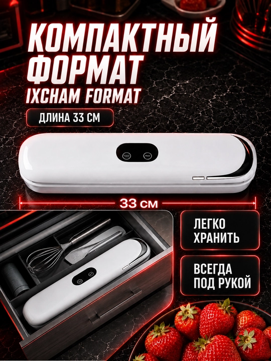 Vakum apparat vakuumator, oziq-ovqat uchun qadoqlash uskunasi, 60 kPa, 10 paket