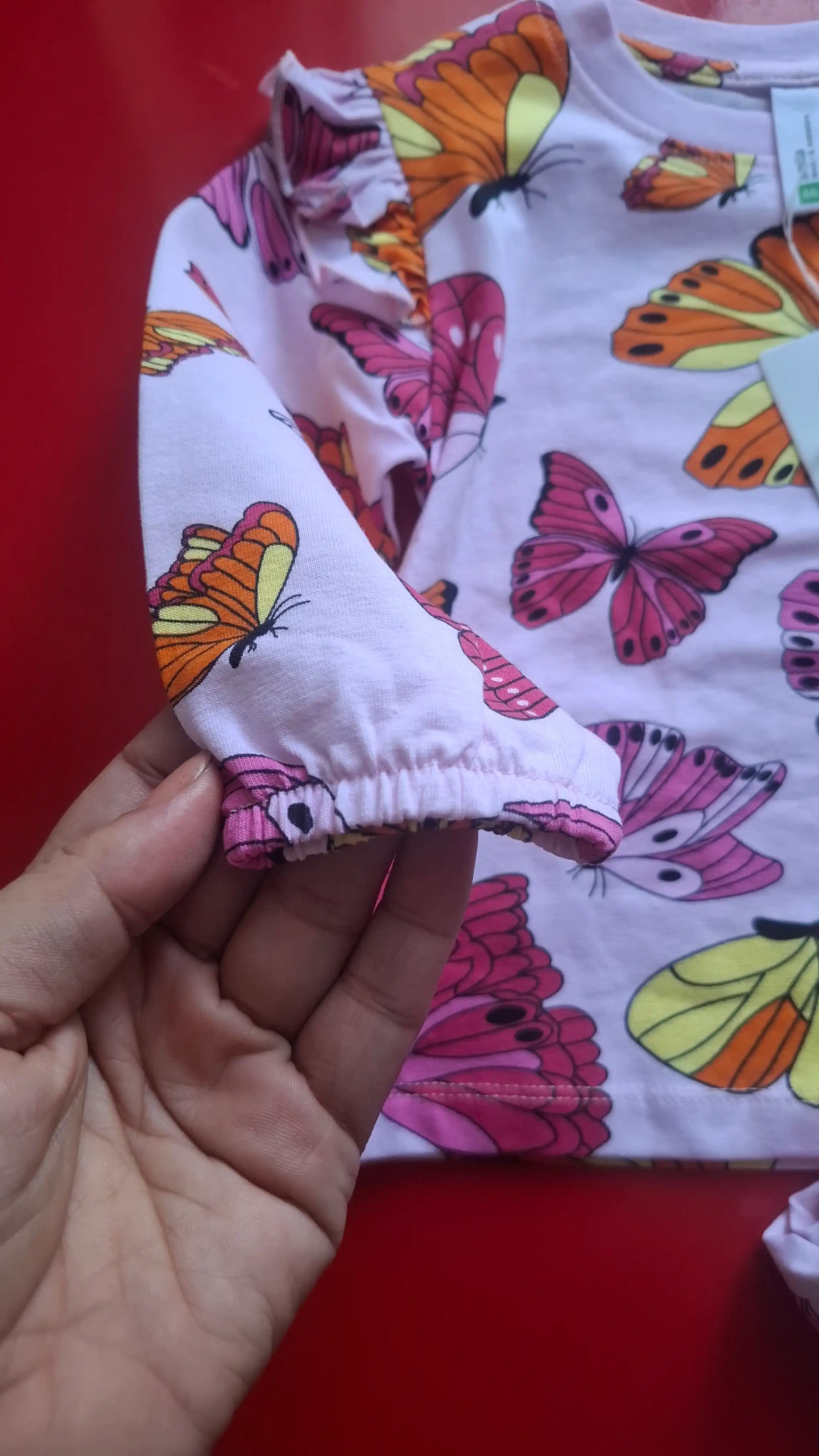 Комплект одежды для девочек из 100% хлопка топ и брюки с принтами Hello Kitty и единорогом