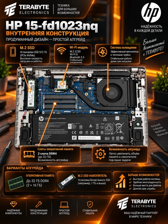 Noutbuk HP Intel Core 5-120U/ DDR4 16GB/ SSD 512GB/ 15.6 FullHD/ Windows 11
