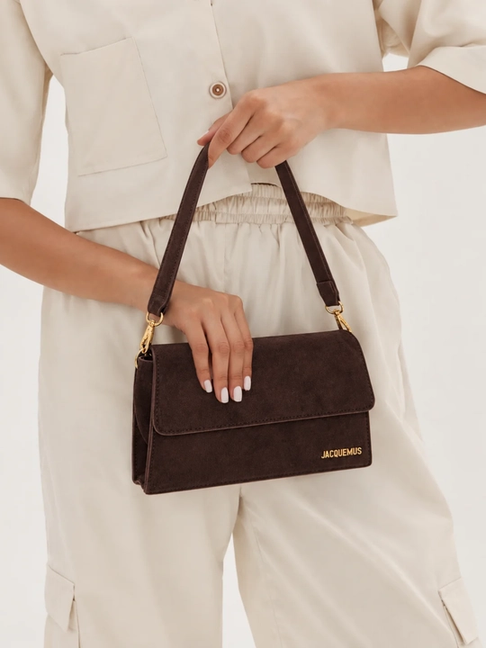 Женская сумка через плечо JACQUEMUS, тёмно-коричневая, с длинным ремнём