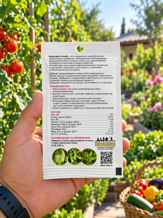 Microfol Combi Biolchim — mikroelementli mineral o‘g‘it, 10 g