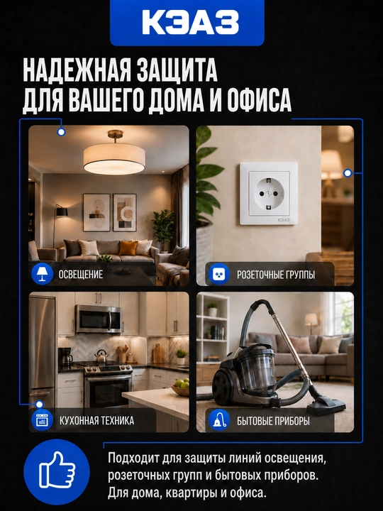 KEAZ VA47-29 B 1P 2–63A avtomatik o‘chirgichi 4,5 kA