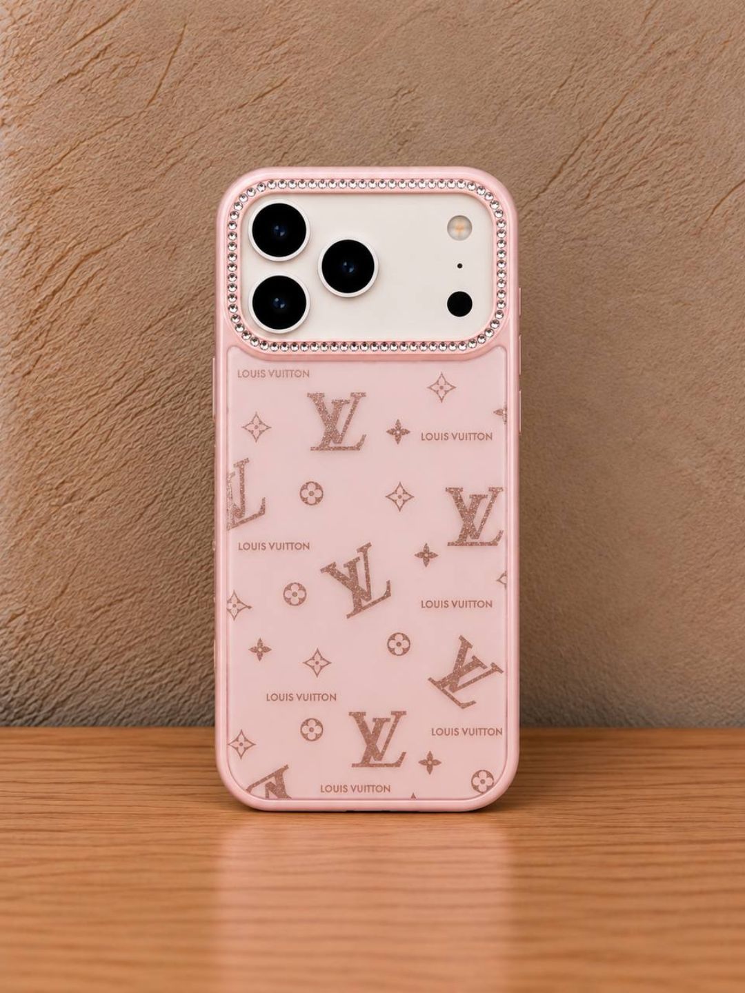 Estetik himoya g‘ilofi iPhone 17 Pro Max uchun, print va toshchali g`ilof