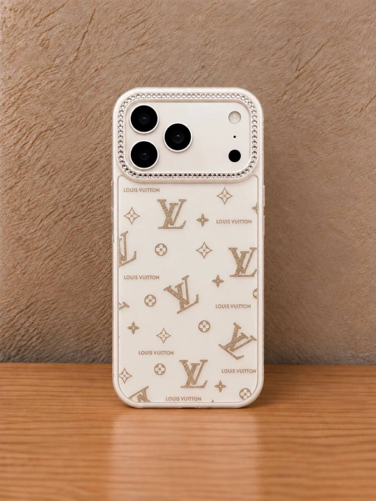 Estetik himoya g‘ilofi iPhone 17 Pro Max uchun, print va toshchali g`ilof
