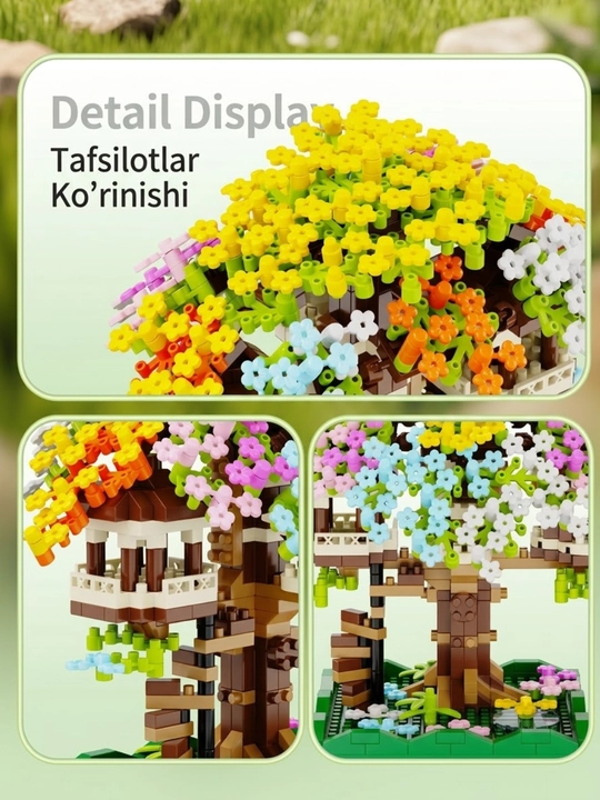 3D Конструктор LEGO головоломка Домик на дереве, блочный набор, подарок для детей, Лего