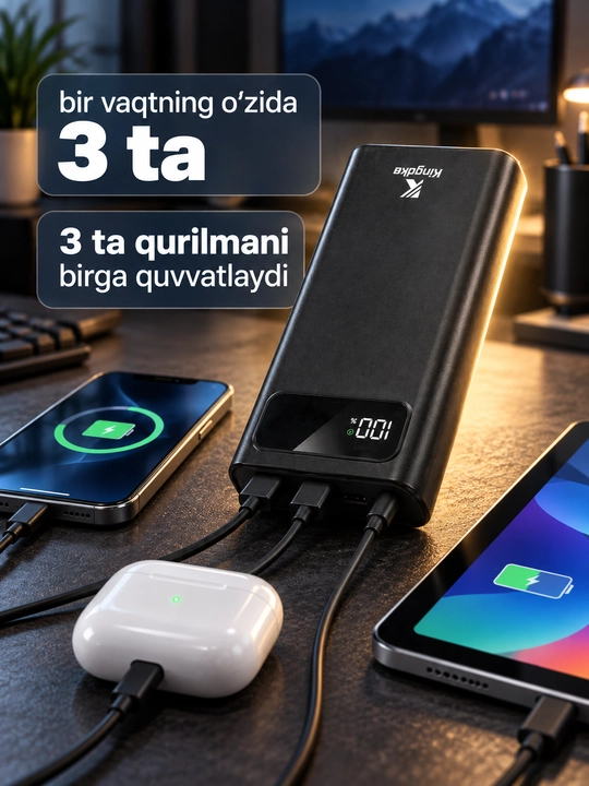 Power Bank tashqi akkumulyatori, 10000, iPhone uchun Powerbank, Android