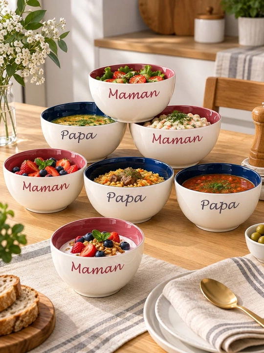 Набор керамических мисок «Maman & Papa»