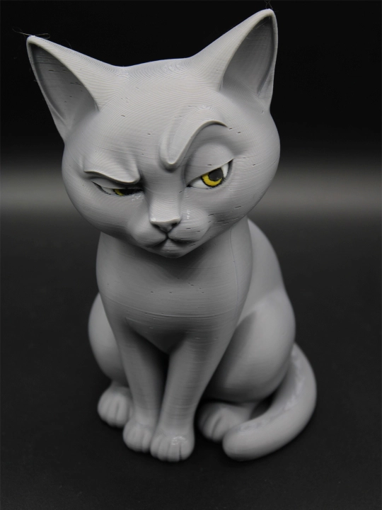 Интерьерная фигурка Подозрительный котик 3D-печать, Настольная статуэтка хитрый кот