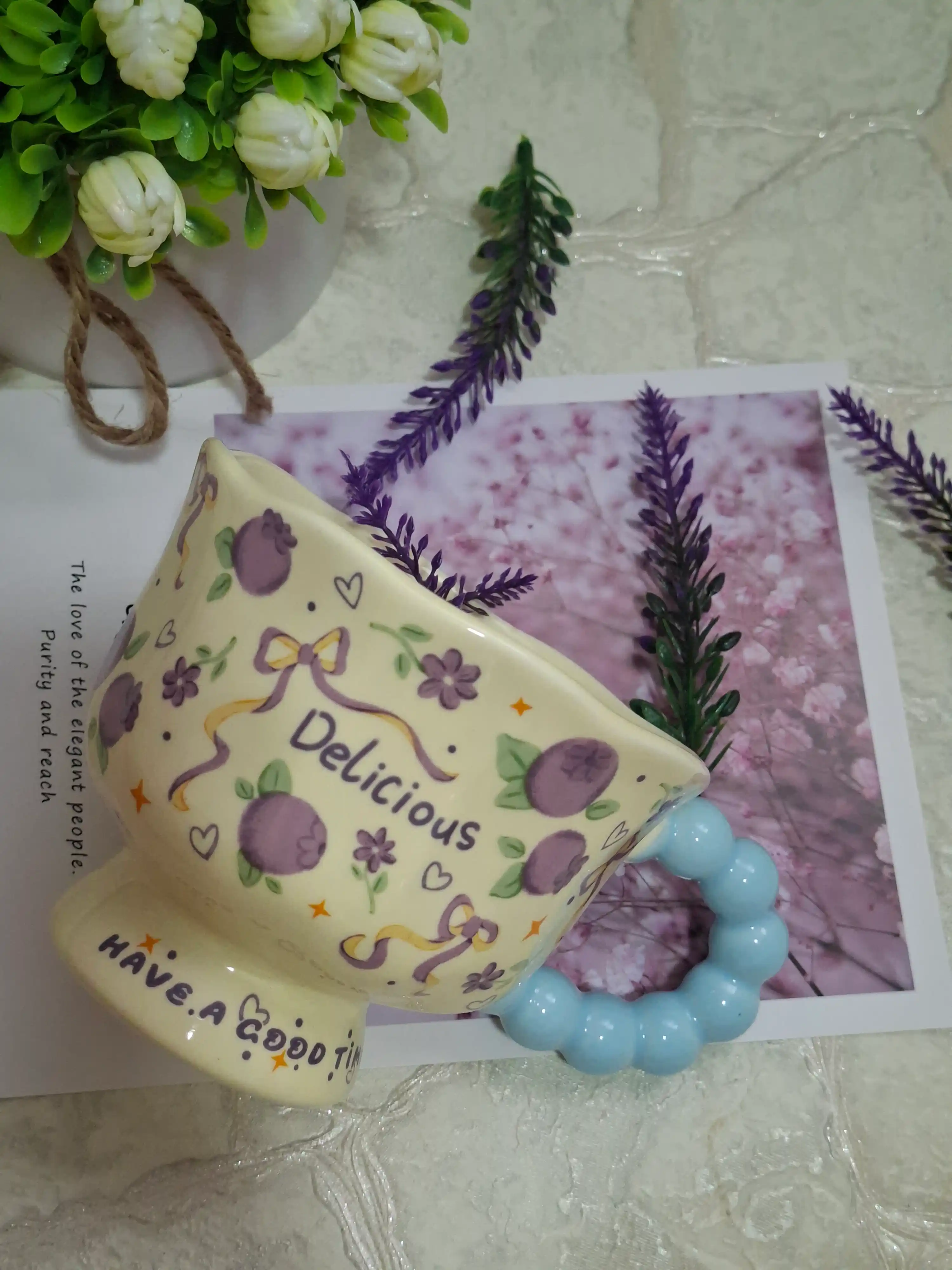 Pinterest krujkasi, sovg‘a qadahi, choy va qahva uchun estetika, estetik sovg‘a stakani