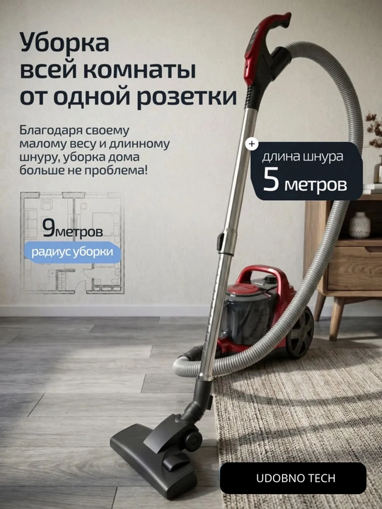 Пылесос Samsung мощный 4000W, инновационный циклонный, телескопической трубой, HEPA фильтр