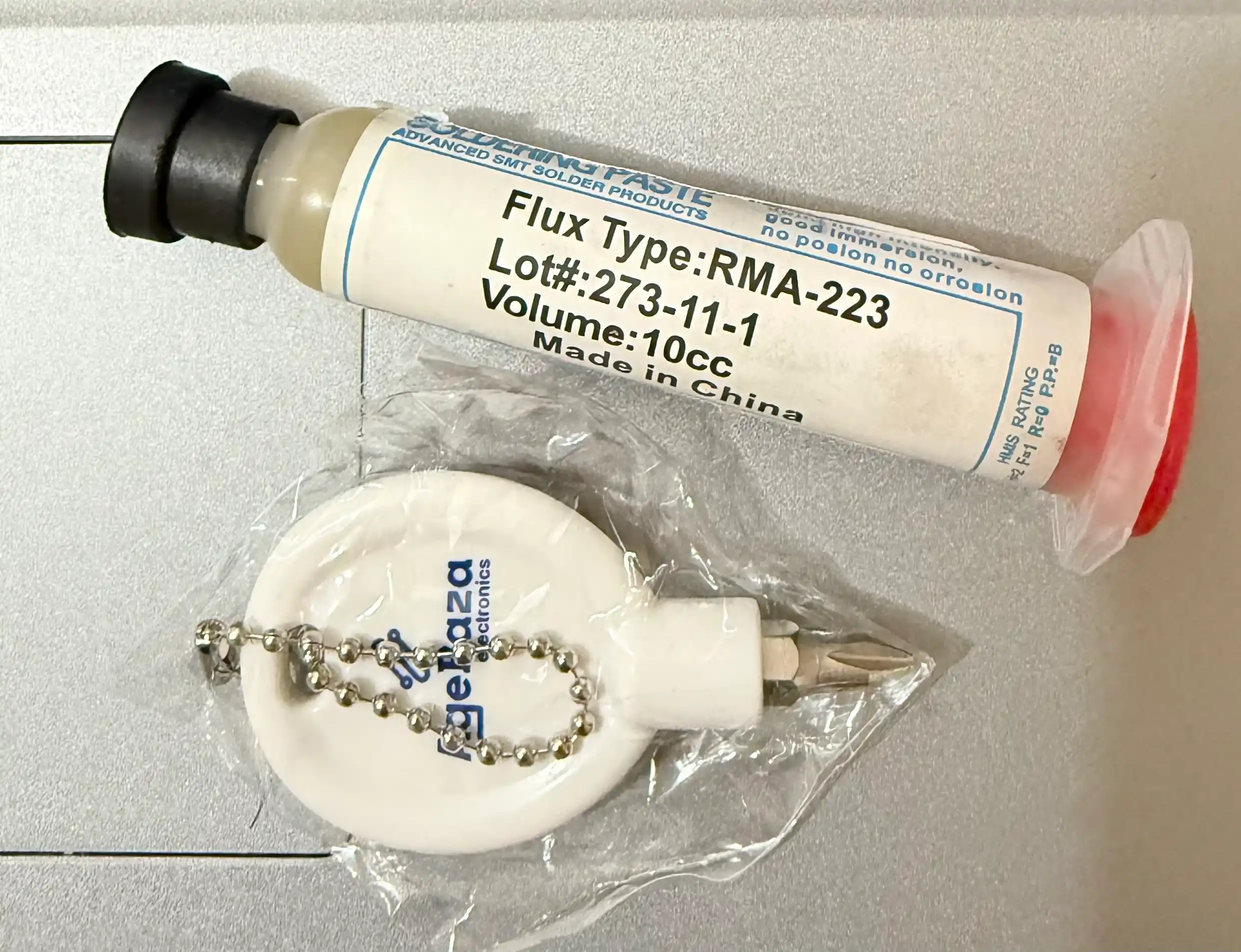 Lehimlash flyusi Amtech RMA-223, smolali, SMD komponentlar uchun, toza lehimlash kanifol