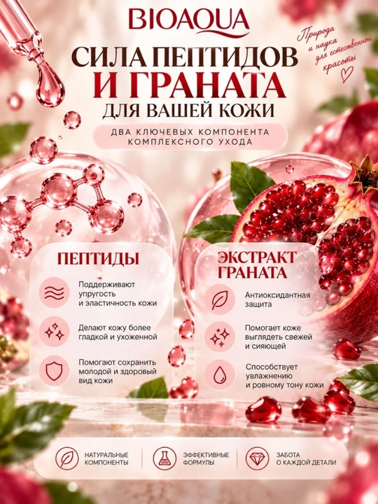 Gialuron kislotali, terini yoshartirish uchun BIOAQUA kosmetik sovg‘a to‘plami