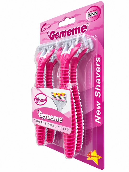Одноразовая бритва Gememe, с 3 лезвиями, 4 штуки, для женщин
