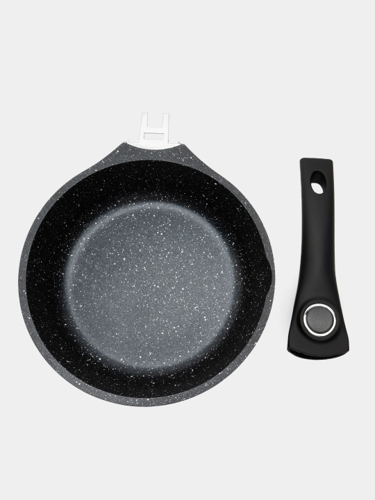 Cковородка гранитная с крышкой из стекла, с антипригарным покрытием, O.M.S 15025