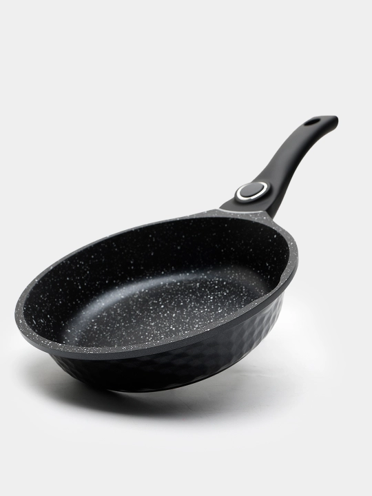 Cковородка гранитная с крышкой из стекла, с антипригарным покрытием, O.M.S 15025