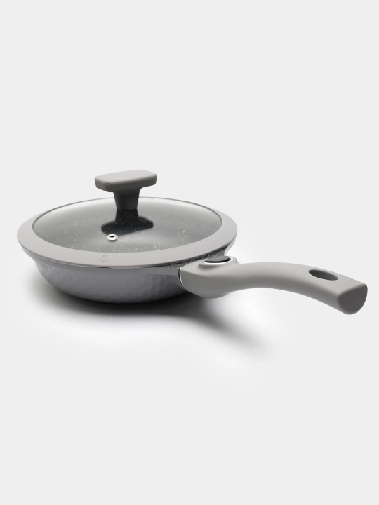Cковородка гранитная с крышкой из стекла, с антипригарным покрытием, O.M.S 15025