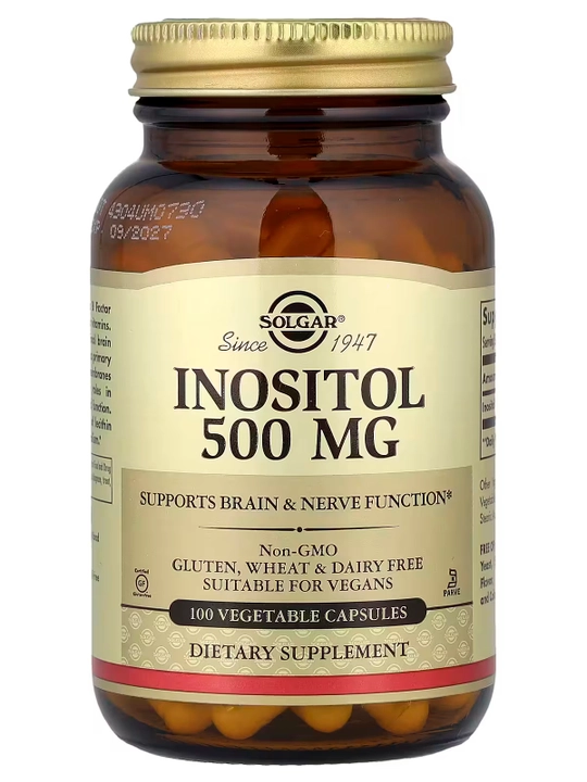 Inositol, Solgar, 500 mg, 100 kapsula