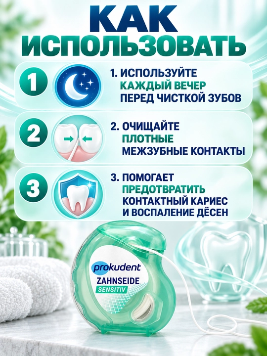 Зубная нить Prokudent Sensitiv