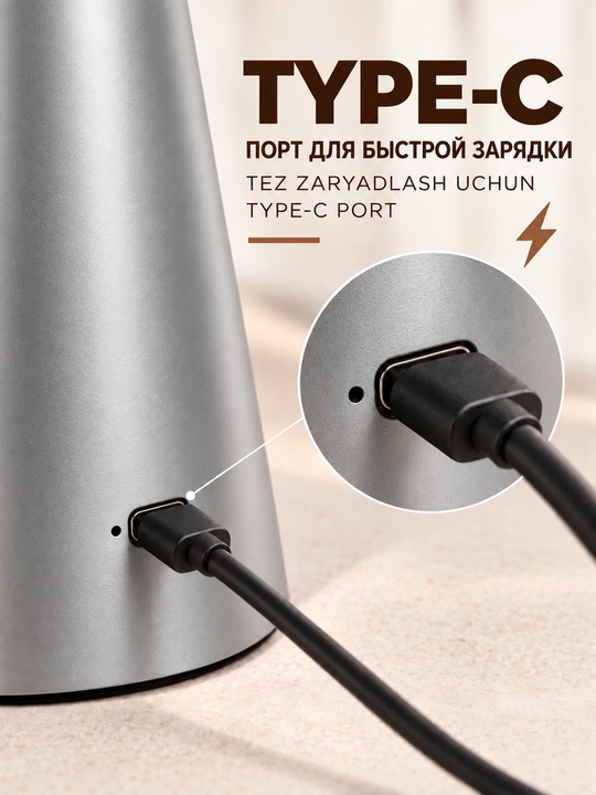 Uy va ish stoli uchun USB bilan jihozlangan LED stol chirog‘i