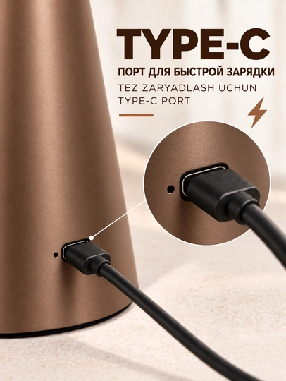 Uy va ish stoli uchun USB bilan jihozlangan LED stol chirog‘i