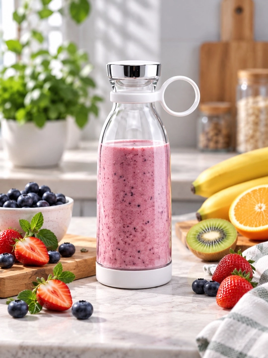 Ko‘chma simsiz mini blender, smuzi, sharbatlar va bolalar pyuresi uchun sheyker, 350 ml