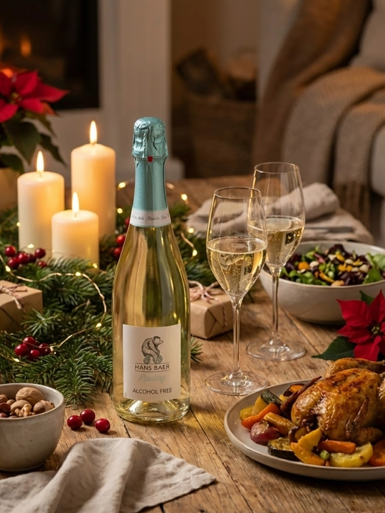 Безалкогольное белое игристое вино Hans Baer Riesling 0.75л