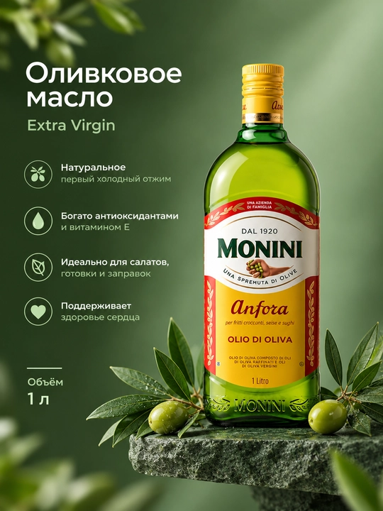 Monini anfora zeytun moyi  250 ml, 500 ml, 1000 ml - 