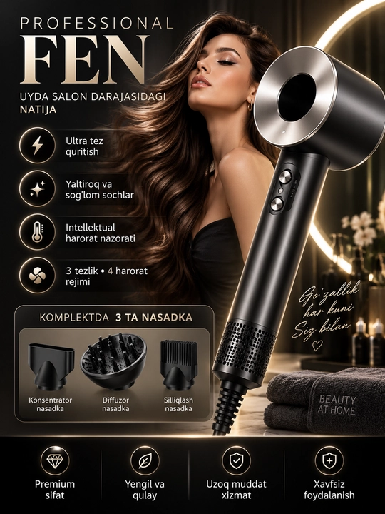 Professional fen, ionli soch quritgich, tez quritish, harorat nazorati