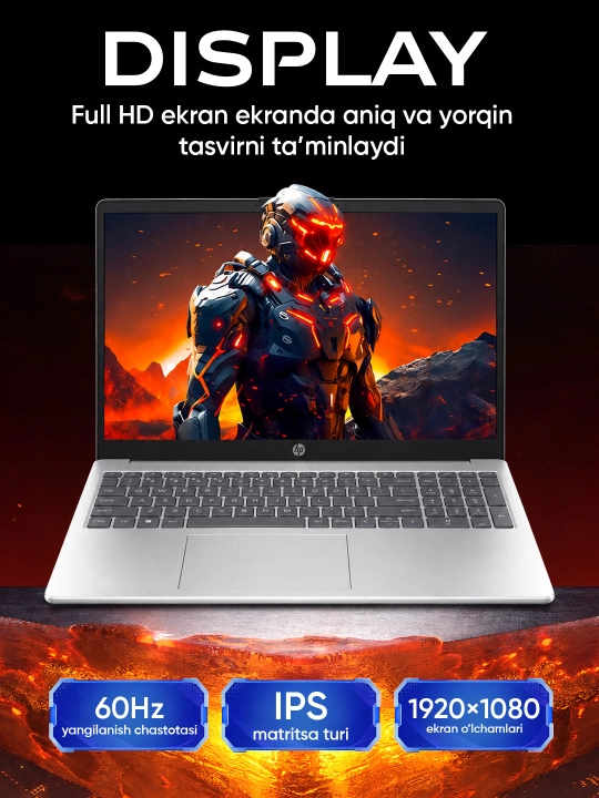 Ноутбук HP 15-fd0213ci, Intel Core 5-120U, DDR4 16ГБ, 512ГБ SSD, 15.6" FHD, Windows 11